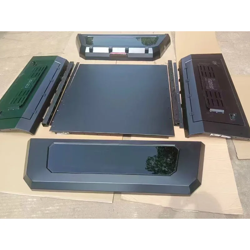 High Quality Factory Customized Aluminum Alloy Retractable Hard Tonneau Cover Waterproof Low Profile Truck Bed Canopy Camper She