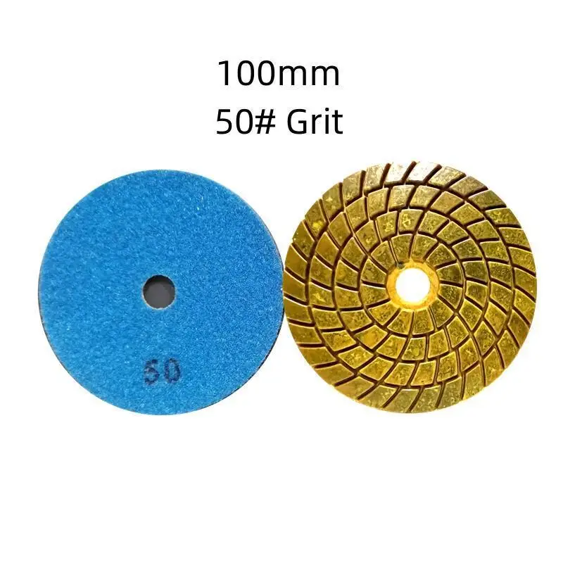 1 Stück 4 Zoll Super-Polierpad 100mm Kupfergebundenes Metall-Nasspolierpad für Marmor, Granit, Stein, Schnellschleifscheibe – Detail 5