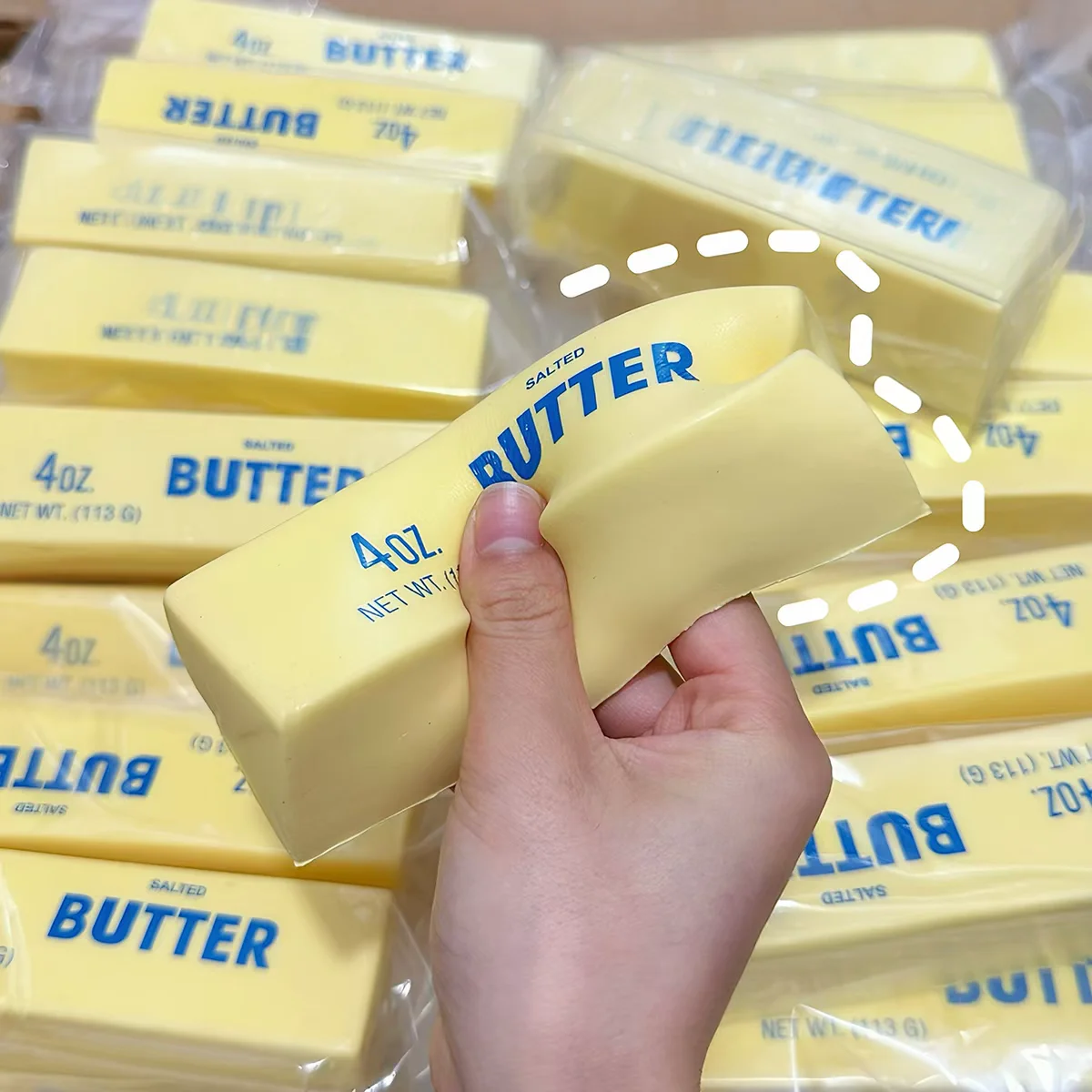 Butter Stick Squishy Fidget Toys Elastic Cheese Stick Funny Squeeze Prank Toy Stress Anxiety Relief Game Hand Relax Gift