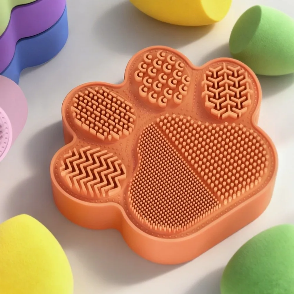 

Cat Paw 2-in-1 Silicone Brush Cleaner Reusable Efficient Makeup Brush Cleaning Pad Universal Colorful