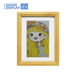 GooDisplay E6 7.3-inch Color E-Paper Frame Solid Wood Design Ultra-Long Standby 800x480, GDP073EW1 E Ink Photo Frame