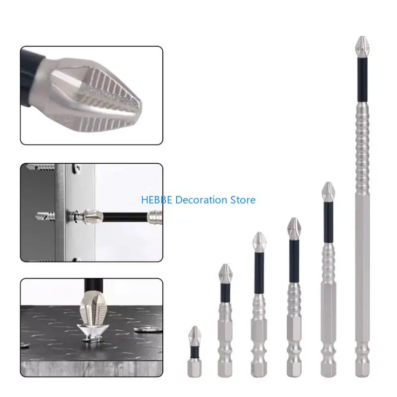 B0KC 6pcs K5 schroevendraaier Bit Set magnetische kruising Driver Bit Set Impact schroefdring