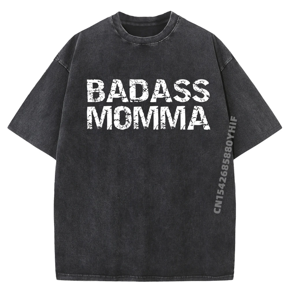 

Потертый день матери для Badass Badass Momma, модная футболка, мужская хлопковая удобная стираная рубашка, забавные подарки, мужские топы, футболки