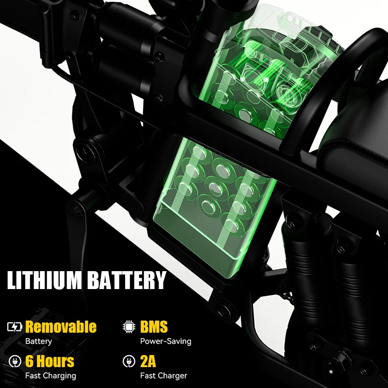 14' Lightweight E-Bike-G11, Max Load Capacity Of 330LBS, Disc Brake, 500W Motor, Up To 19.9MPH Speed, 6-hour Fast Charging, Foldable Biicycle with Anti-theft Battery, Two Models Optional, Mini-Ebike For Commuting image 5