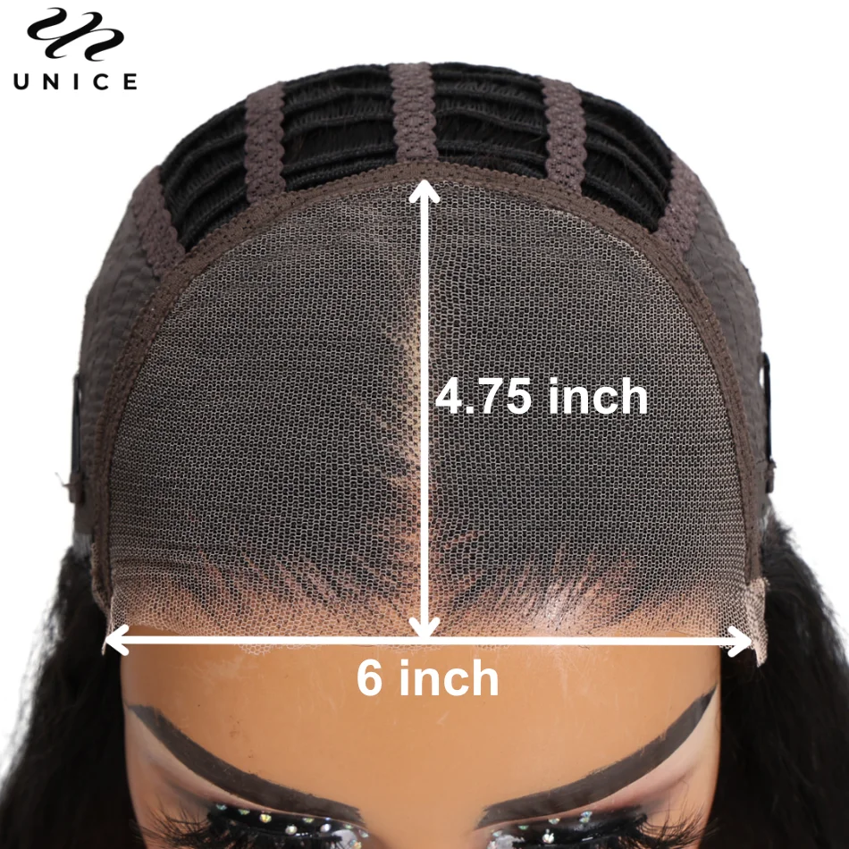 Unice Hair Brown Highlight Water Wave Bob Wig 6x4.75 Pre Cut Lace Closure Wig 100% Human Hair Wear Go Glueless Wig 150% Density