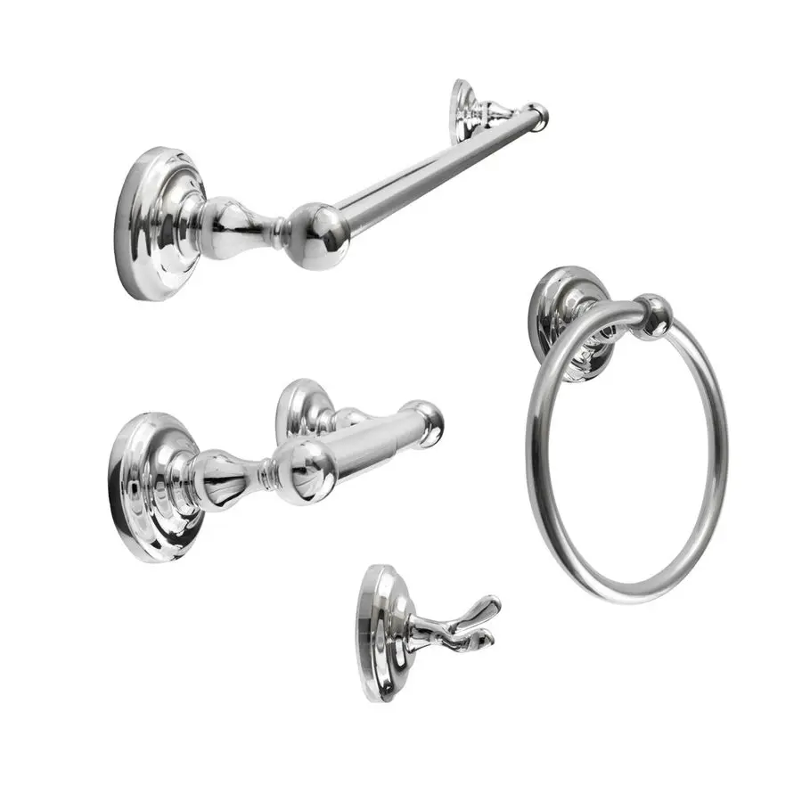 

ROBIKI Modern Silver Bathroom Hardware Accessories Set, Includes Robe Hook, Toilet Paper Holder, Towel Ring, 24 Towel Bar, Duty
