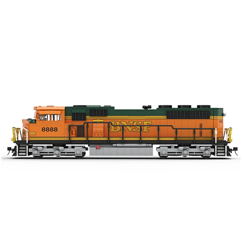 City Traffic Railway  Burlington Northern Santa Fe SD70MAC Traction locomotive Building Block Assembly Model Brick Toy Gifts