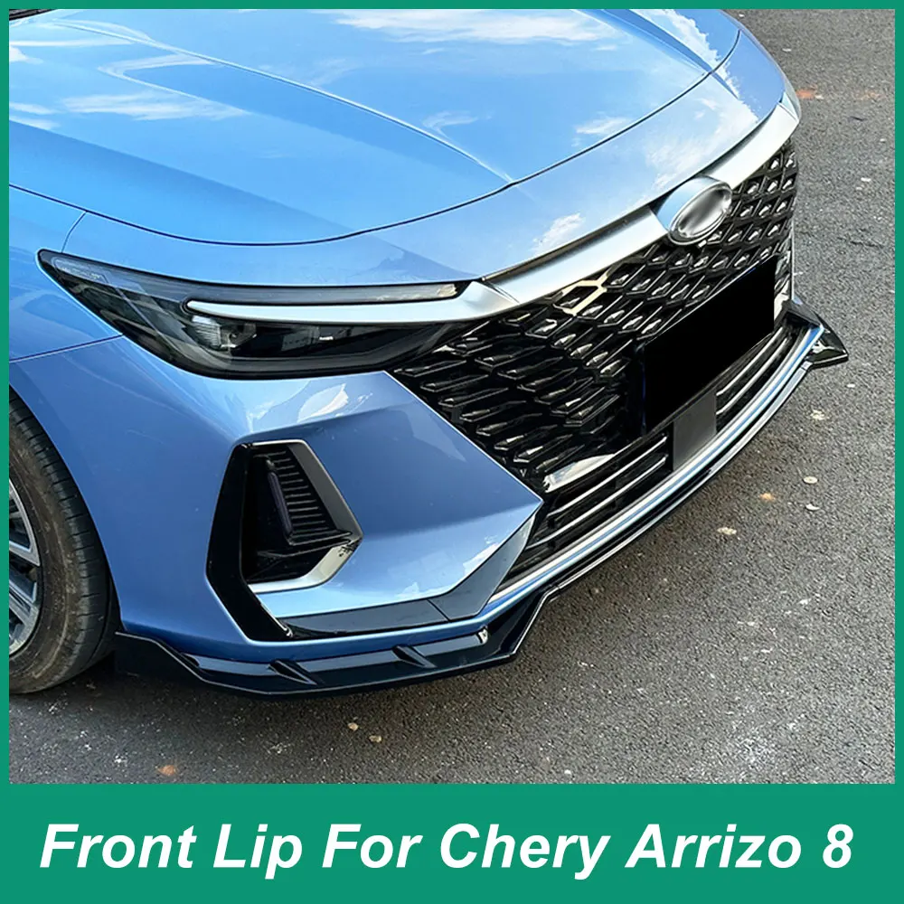 

Для Chery Arrizo 8 2022-2024 передний бампер Iip, разделитель для подбородка, спойлер в форме лезвия, АБС-пластик, черный карбон, защита от столкновений
