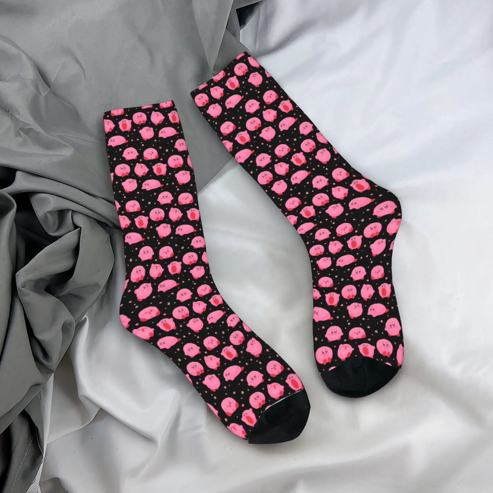 

Custom Fashion K-Kirbys Socks Women Men Warm 3D Printed Cute Basketball Sports Socks