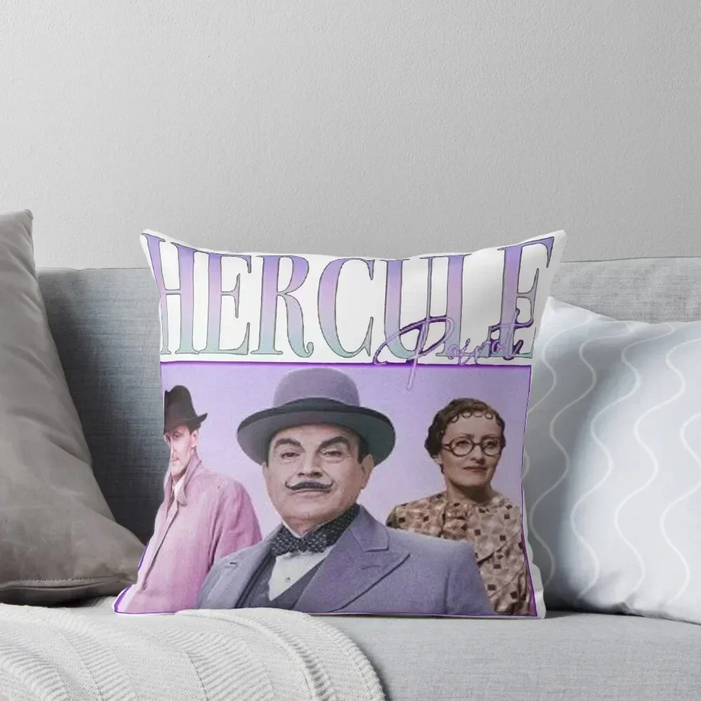 90's Retro style Hercule Poirot Throw Pillow Throw Pillow Covers Custom Cushion pillow