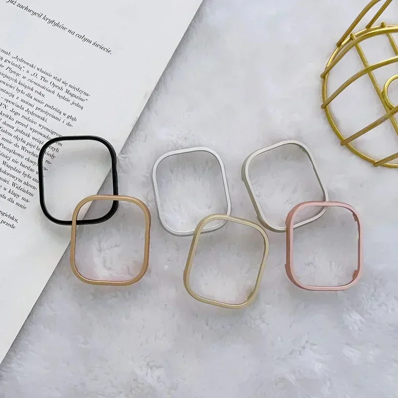 ل iWatch SE سلسلة 10 9 8 7 حالات الألومنيوم الذهب اكسسوارات ل أبل ساعة حافظة 46 مللي متر 42 مللي متر المصد المعدني الغطاء الواقي الإطار