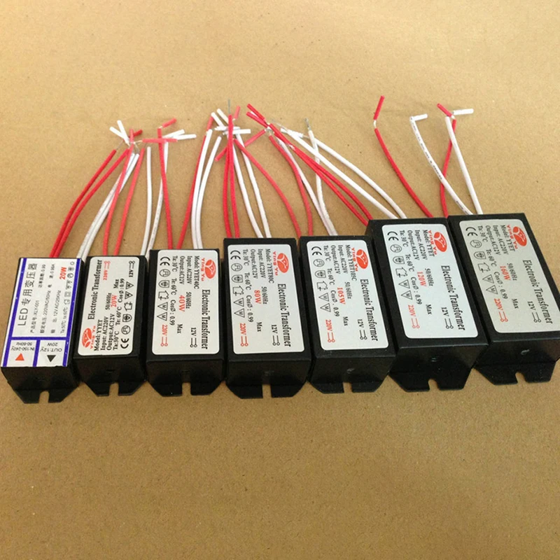 

Electronic Transformer 20W 180W AC220V to 12V Lighting Converter Compact Size for Halogen Lamp in Bedroom