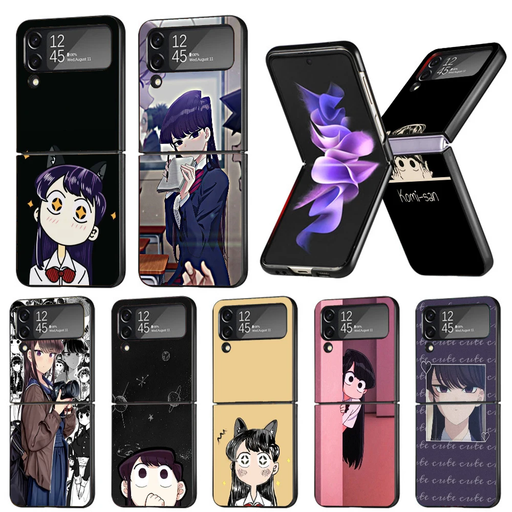 Komi Can't Communicate Cases For Samsung Galaxy Z Flip 4 5 6 3 Z Flip6 Flip4 Flip5 Flip3 ZFlip6 ZFlip5 5G Hard Shockproof Fundas