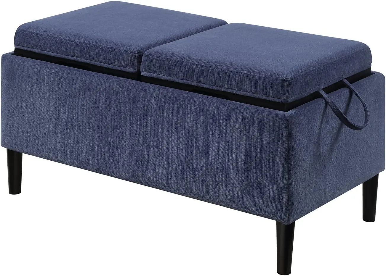 

Concepts Designs4Comfort Magnolia Storage Ottoman with Reversible Trays, Dark Blue Corduroy