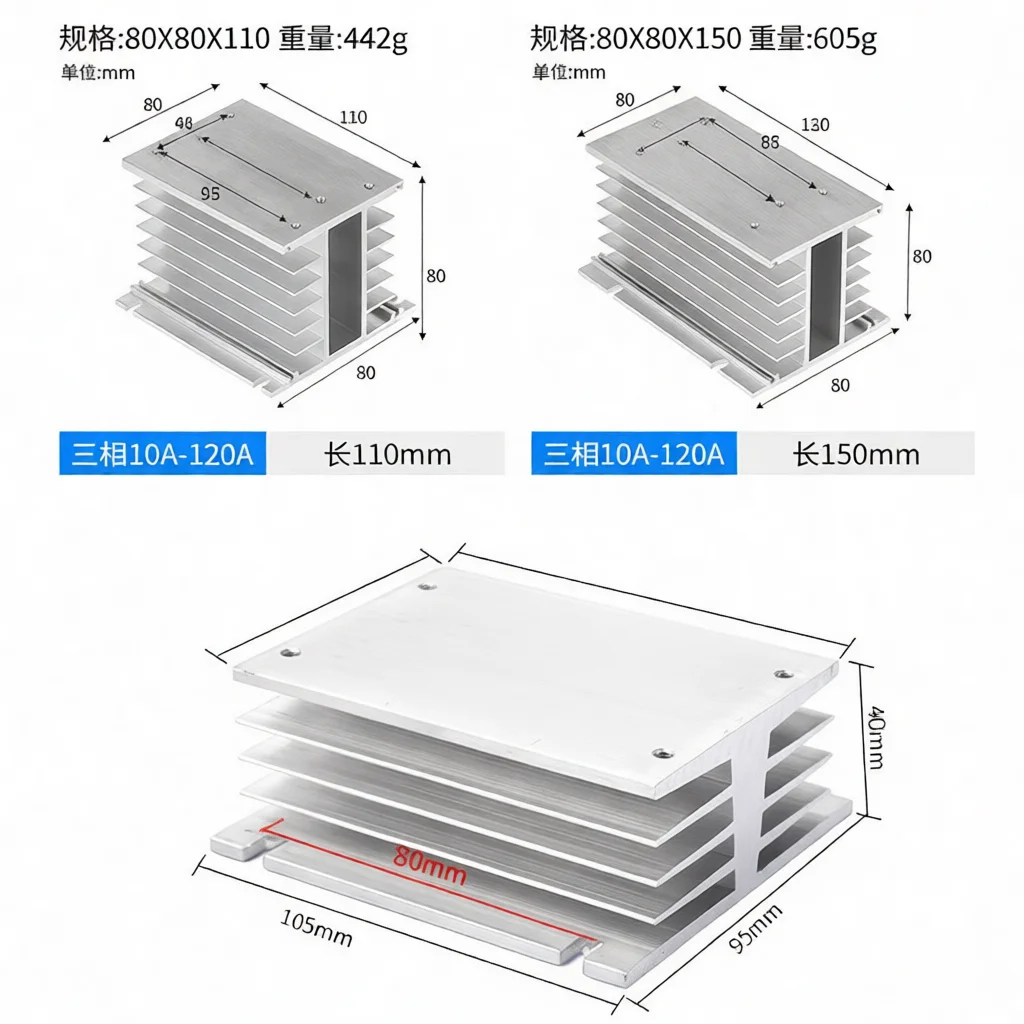Aluminum Heat Sink For Solid State Relay SSR Industrial Cooling Base Radiator Modular Thermal Management Accessory Durable