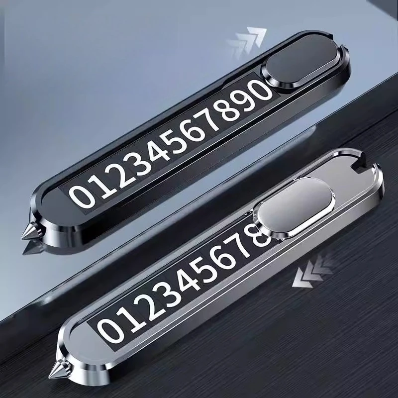 Multifunctional Car Interior Tool - High-End Parking Sign with Window Breaking Function