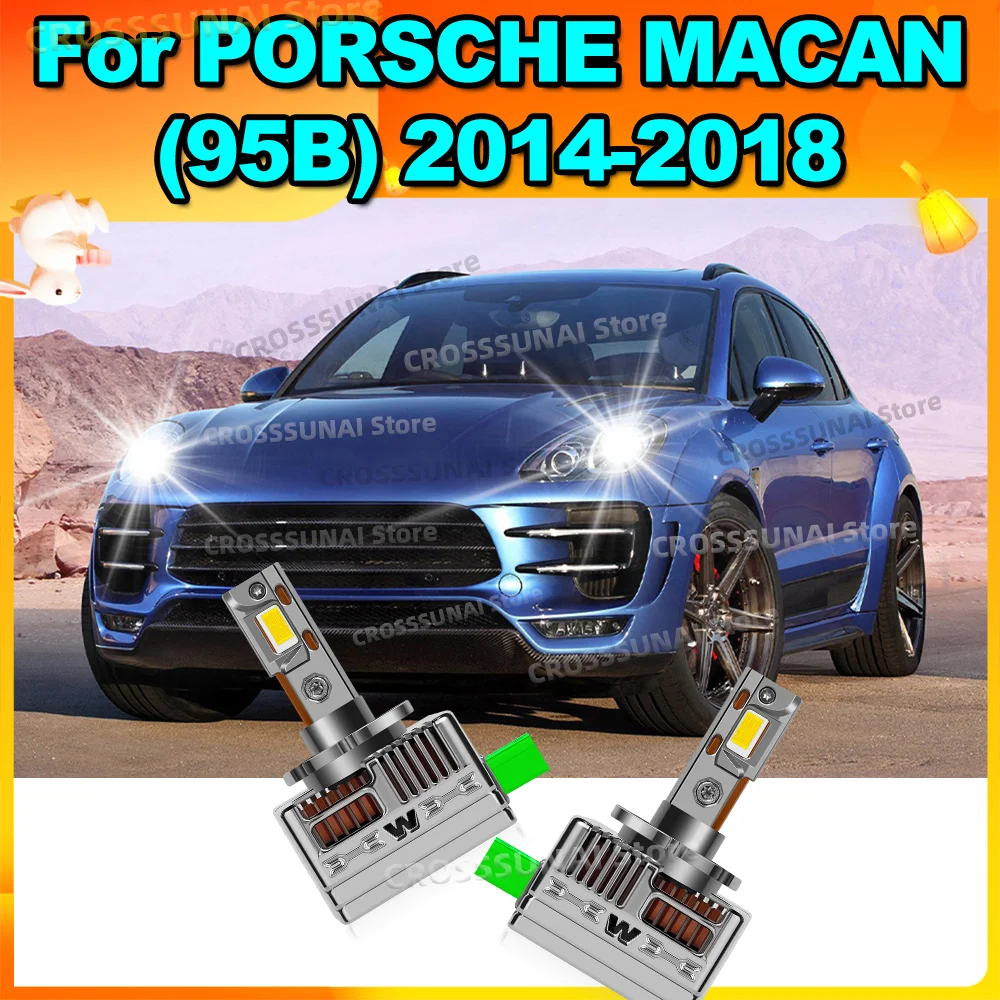 

2 шт. мощные светодиодные лампы для фар 6000K Plug and Play, замена ксеноновых фонарей для PORSCHE MACAN 95B 2014 2015 2016 2017 2018