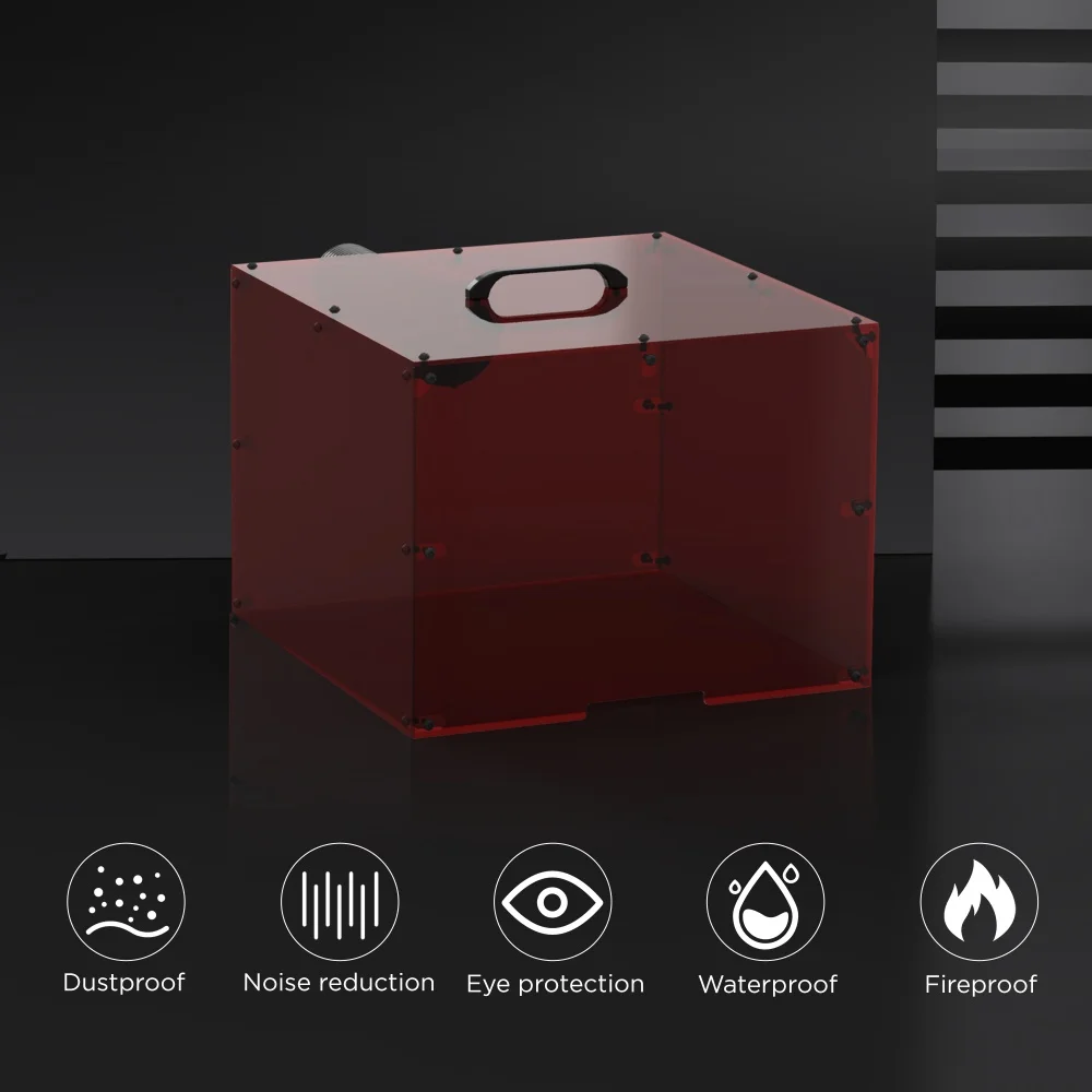 ACMER Mini Laser Engrave Enclosure Fireproof and Dustproof Protective Cover Smoke Eye Protection Vent with Exhaust Fan and Pipe