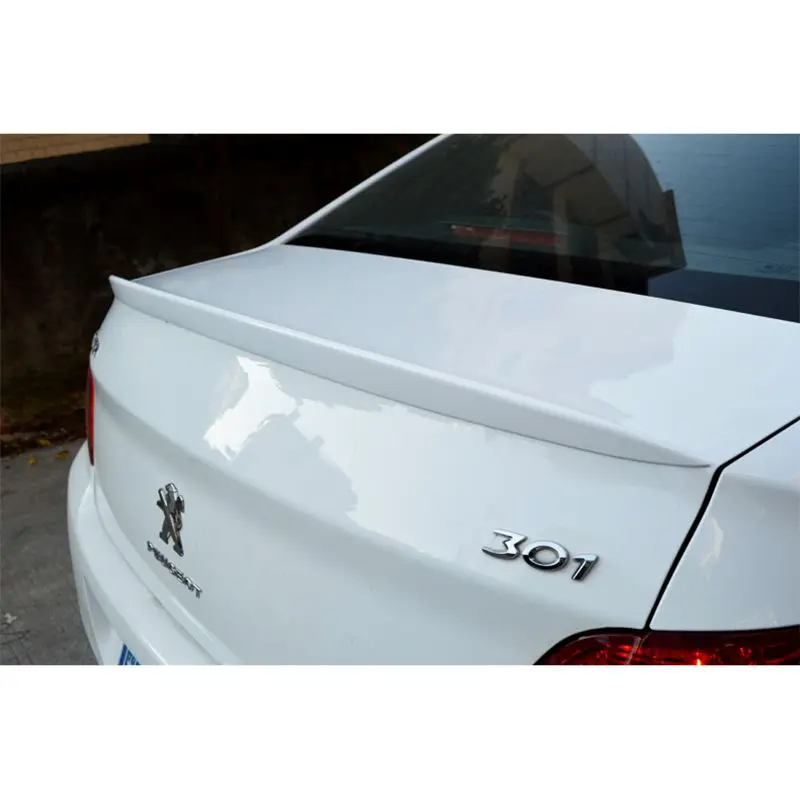 For Peugeot 301 Spoiler High Quality ABS Material Car Rear Wing Primer Color Rear Spoiler for Peugeot 301 Spoiler 2013-2015