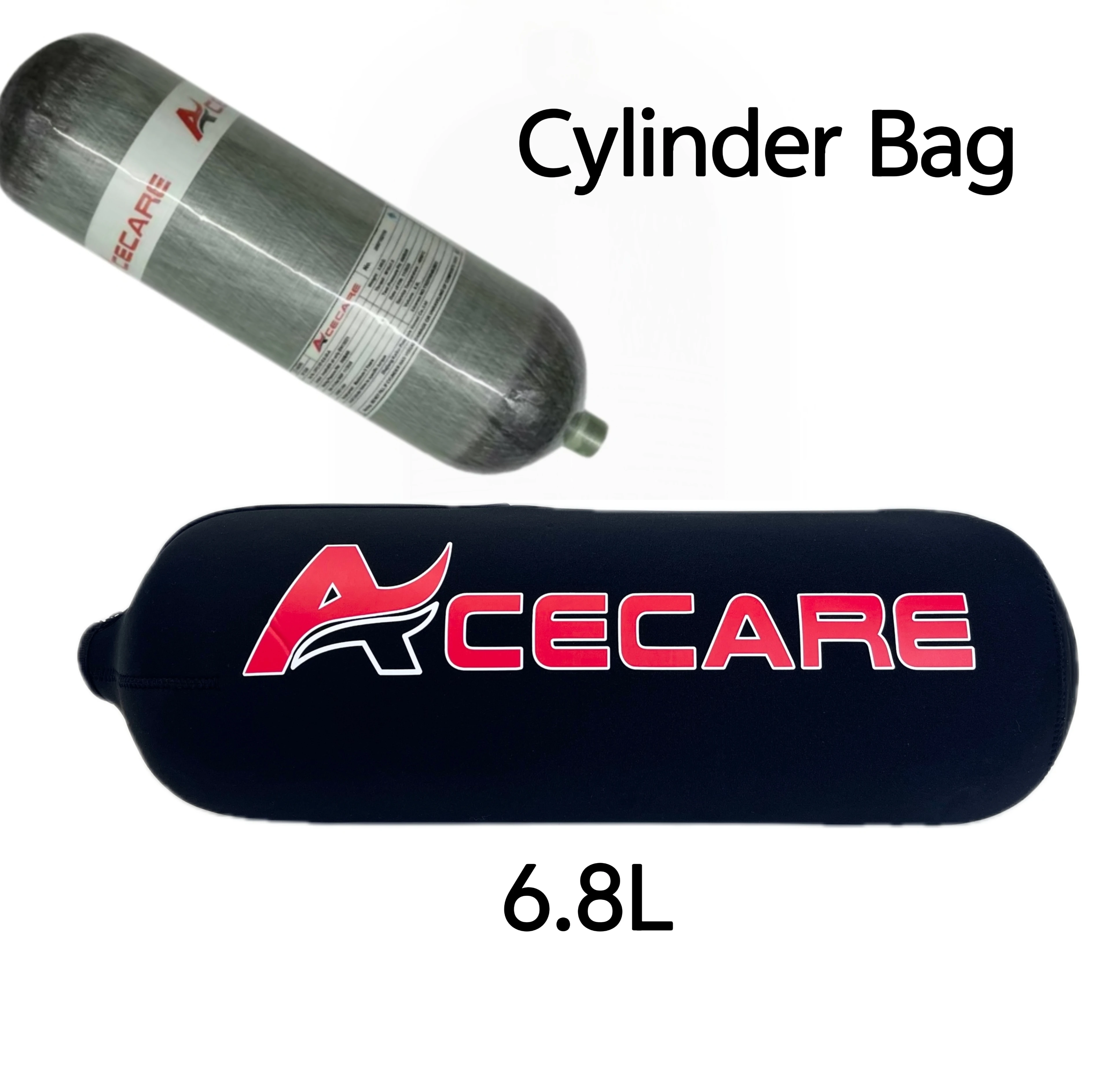 

ACECARE 6.8L Carbon Fiber Cylinder Bag Black Air Cylinder Bag Protective Case For HPA Tank Scuba Diving Equipment