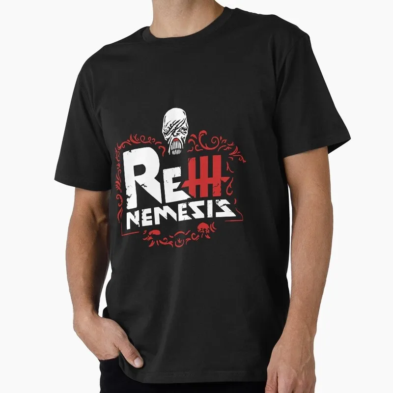 Vintage Resident Evil Nemesis T‑Shirt Biohazard RE3 Horror Movie Game Graphic Print Tee Retro Unisex Streetwear Tops