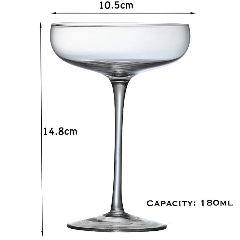 4PCS 180ML Coupe Cocktail Glass Martini Glass Crystal Set of 4