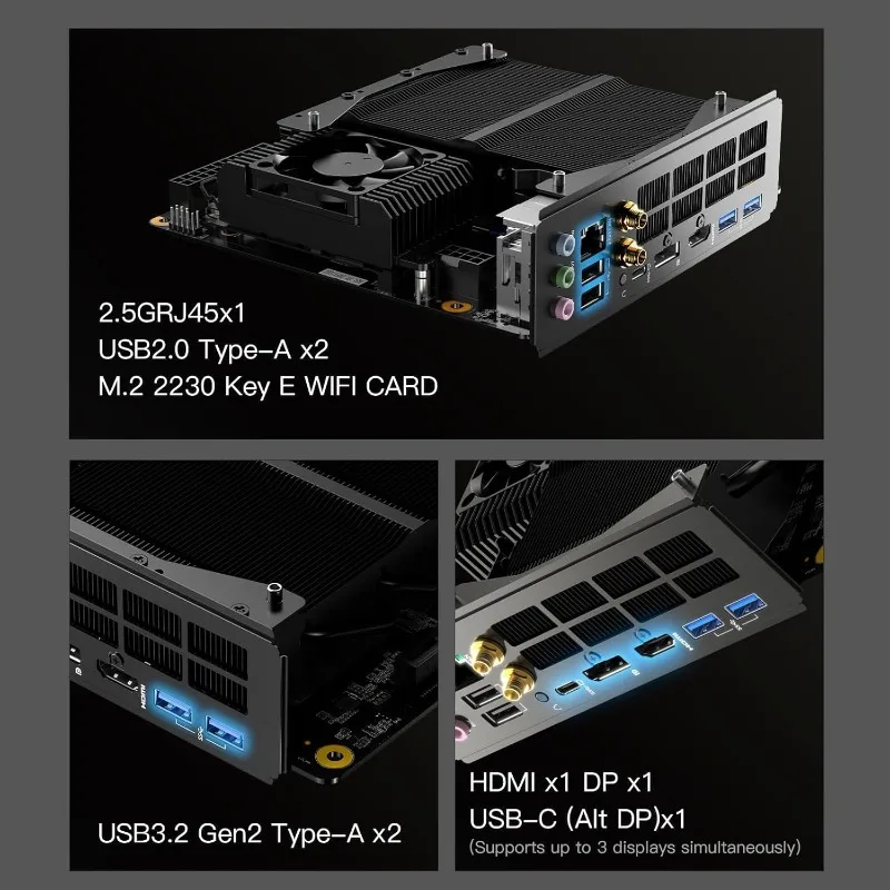 Motherboard BD795i SE, AMD Ryzen 9 7945HX, 16 C/32 T,PCIe 5.0 x16 Slot, Dual PCIe4.0 M.2 Mini ITX NAS Motherboard image 3