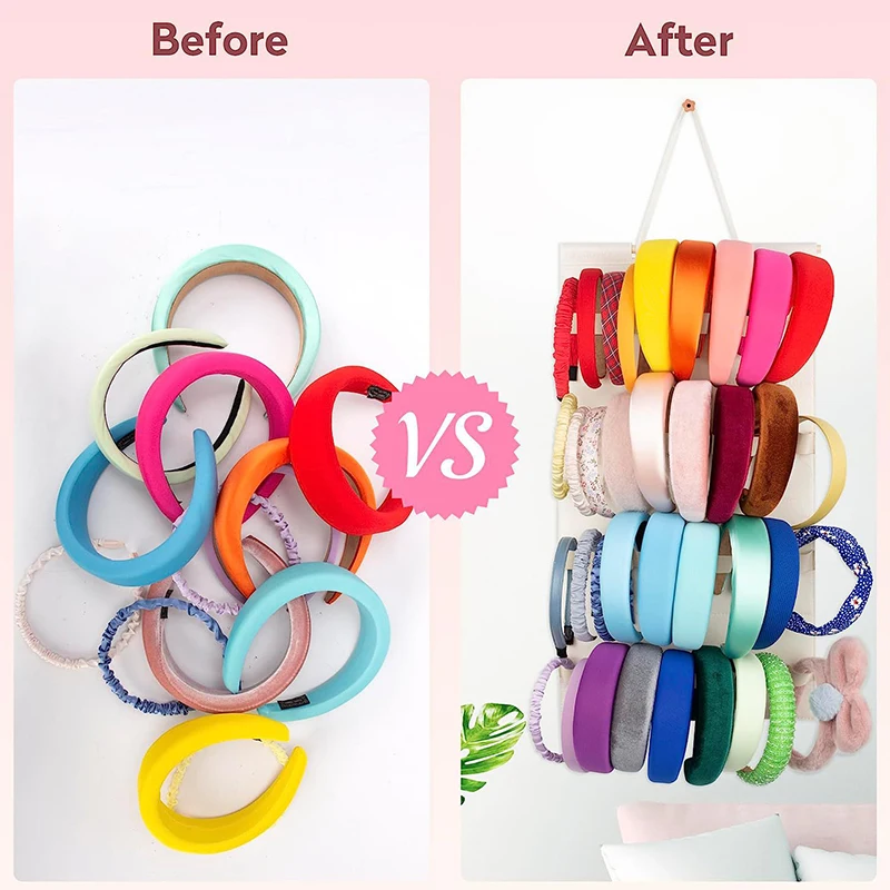 Hanging Wall Headband Holder For Women Girls Felt Headbands Organizer Hair Bow Storage Hairpins Hair Accessories Display Stand