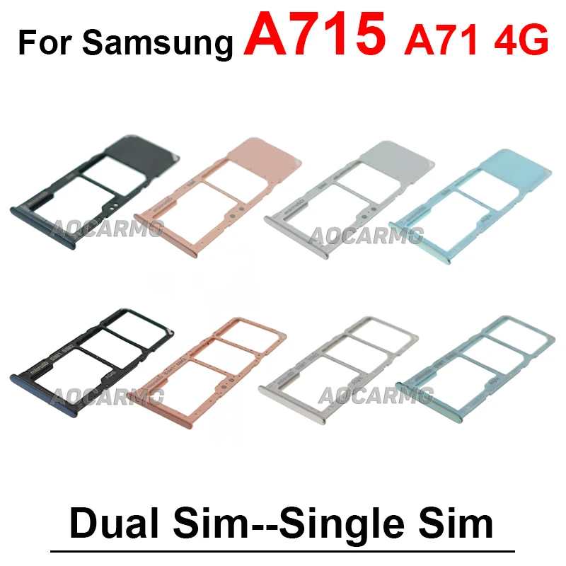 Pour Samsung Galaxy A71 4G A7150 A71 5G A7160, support de carte SIM simple/double et emplacement pour carte SD, pièces de rechange