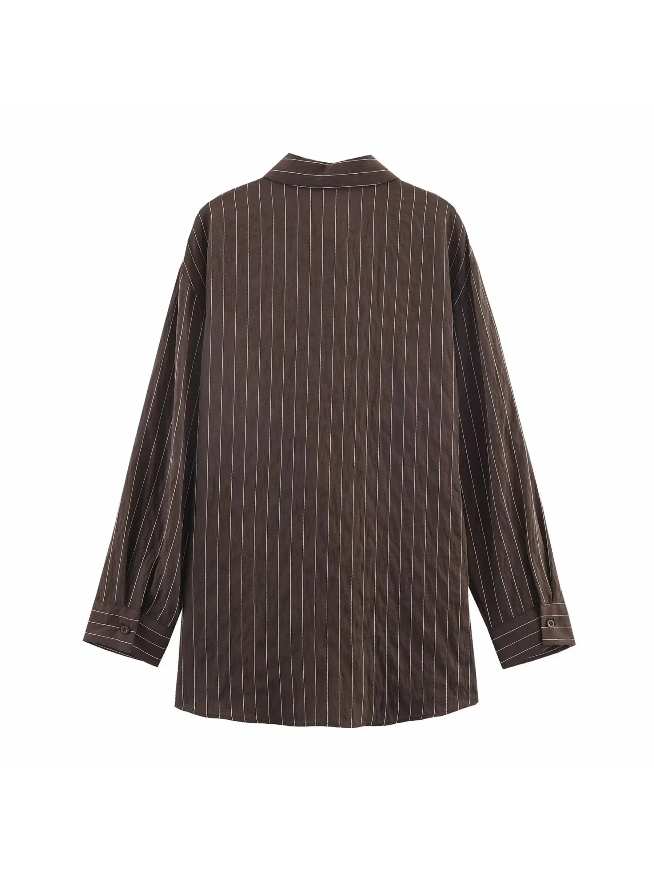 女性の新しいシャツ秋スタイルストライプ長袖シャツウエストバックル装飾ルーズカジュアルファッション多用途