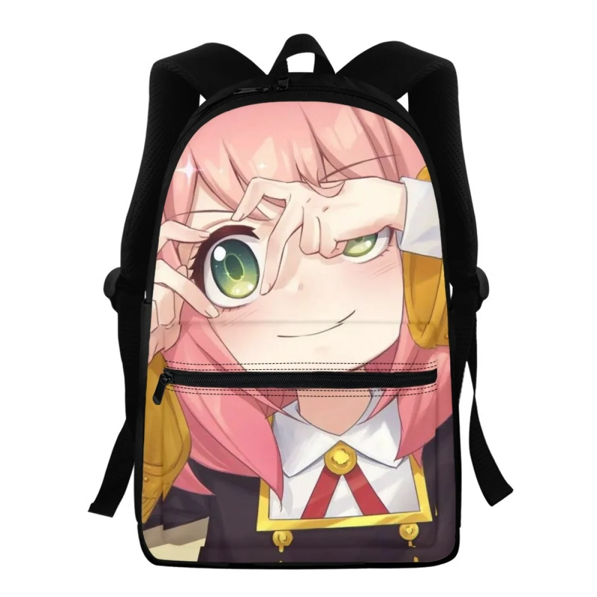 FORUDESIGNS Anya Anime Schoolbags Cute Fashionable Book Bag Spy X Family Printed Backpacks Multi-Pocket Zipper Design Knapsack