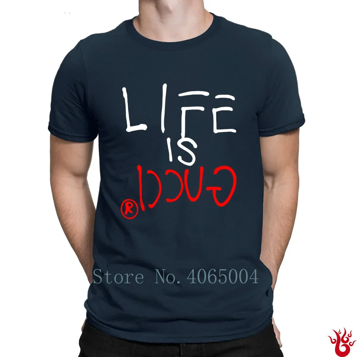 Life_Is_Gucie_Funny T shirt Cotton Letter Hip Hop Clothes T Shirt For Men Summer New Style Print Over Size S-5xl