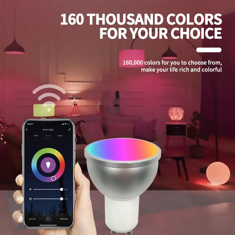 1-10 Pcs Tuya GU10 WiFi Smart Light LED Bulbs RGBCW 5W Dimmable Lamps Smart Life Remote Control Work for Alexa Google Home