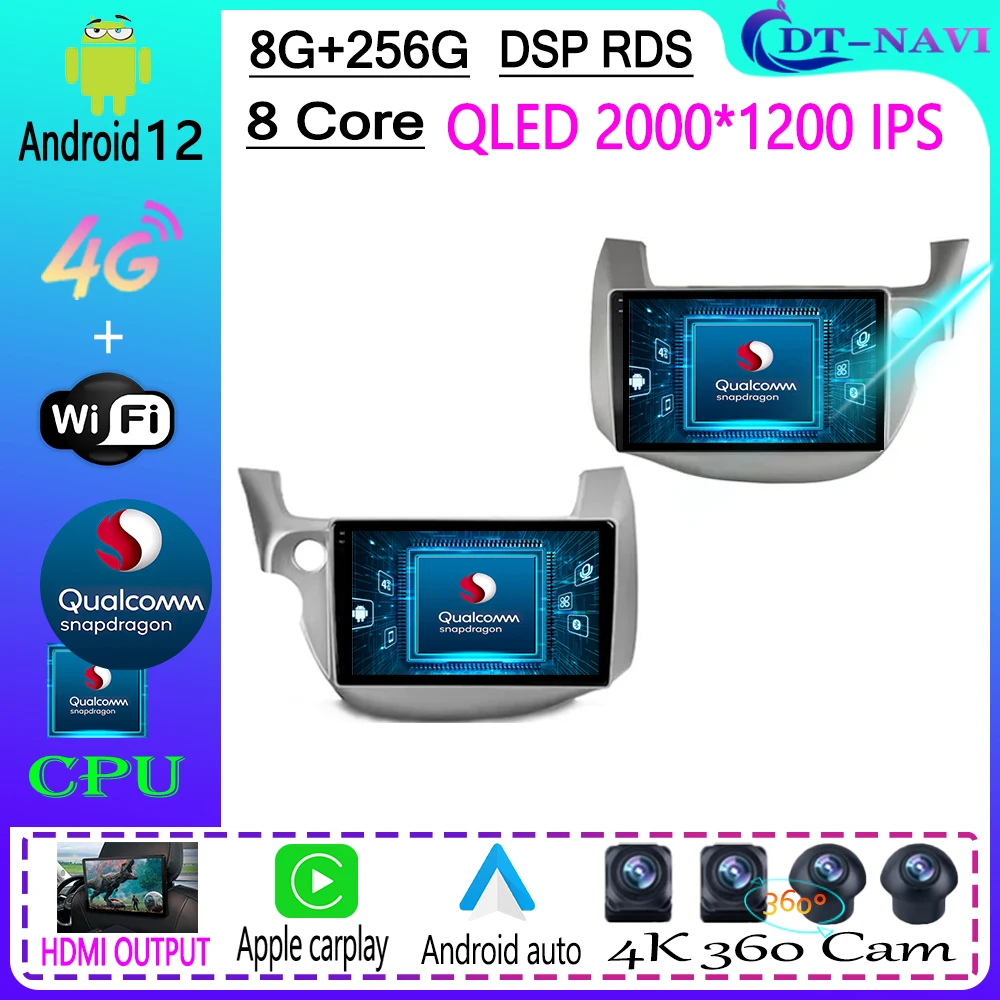 

Android 13 For Honda Jazz 2 GG 2008 - 2014 Fit 2 GE GP GE 2007 - 2014 Car Radio Multimedia Video Player Navigation GPS Carplay