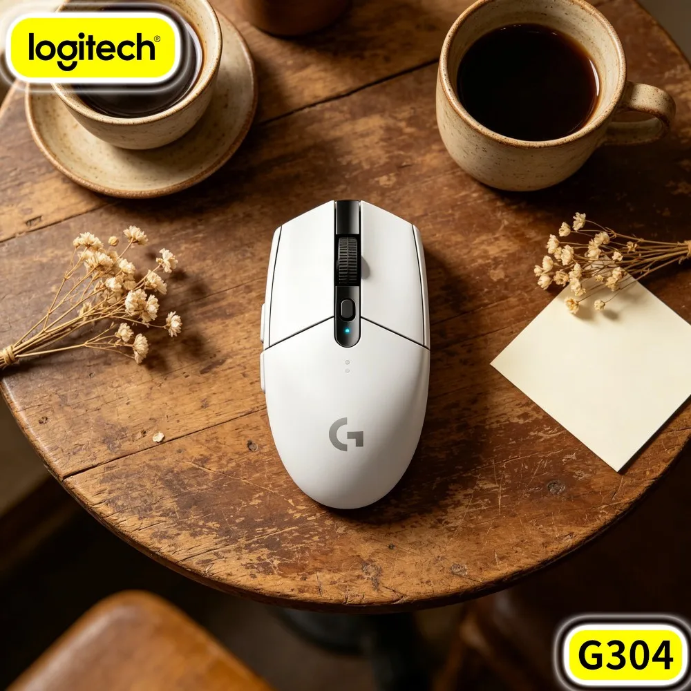 Mouse Gamer Sem Fio Logitech G304 LIGHTSPEED, Distribuição Uniforme de Peso, Revestimento Fosco para Longos Períodos de Uso no Computador