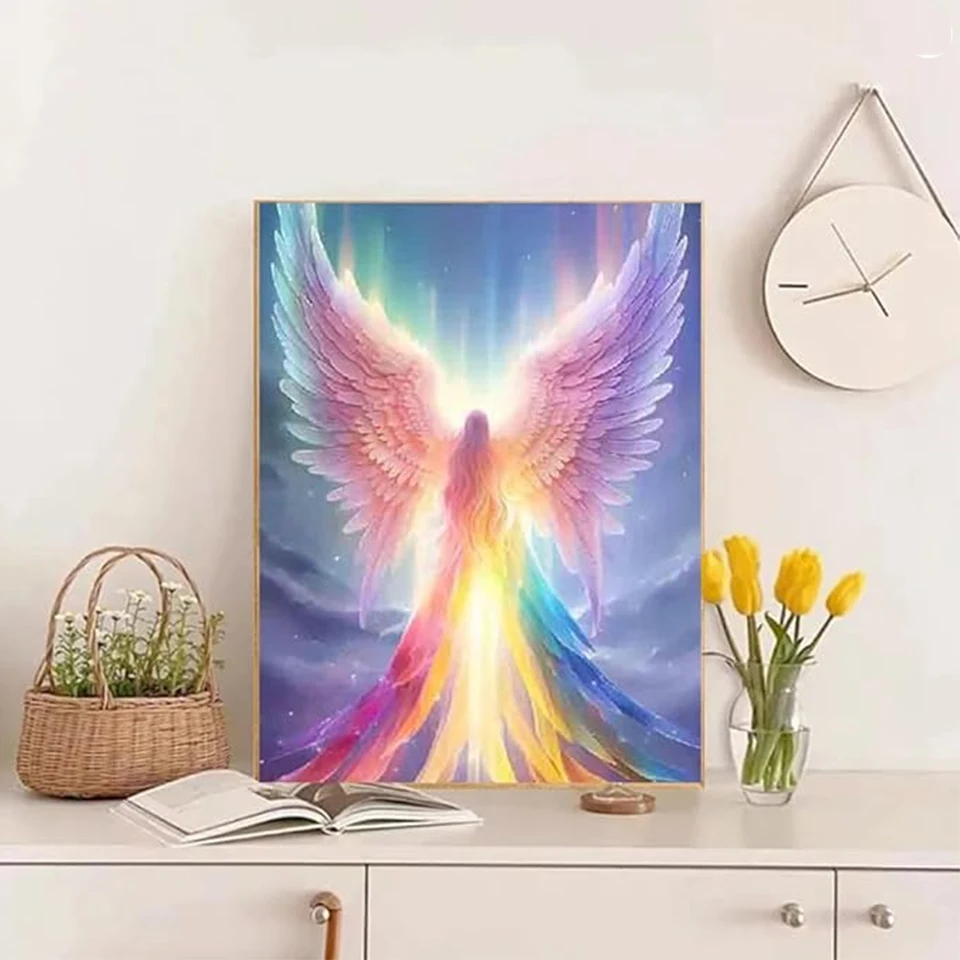 

5D DIY Diamond Painting Angel Wings Full Square Round Diamond Mosaic Embroidered Portrait Fantasy Art Home Decoration