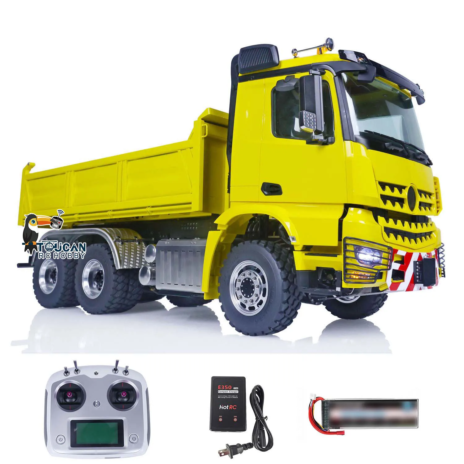 LESU 1/14 6X6 RTR RC Hydraulic Dumper Truck With Front Hook Brushless Motor Smoke Unit Battery Charger Tipper Car THZH1588-SMT9