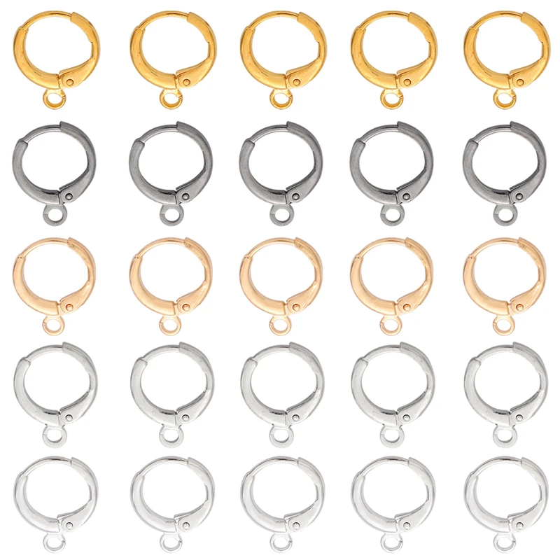 10 Stück 11mm Gold Silber Französische Ohrhaken Ohrdraht Ohrring-Verschlüsse für DIY Schmuckherstellung Zubehör – Detail 1