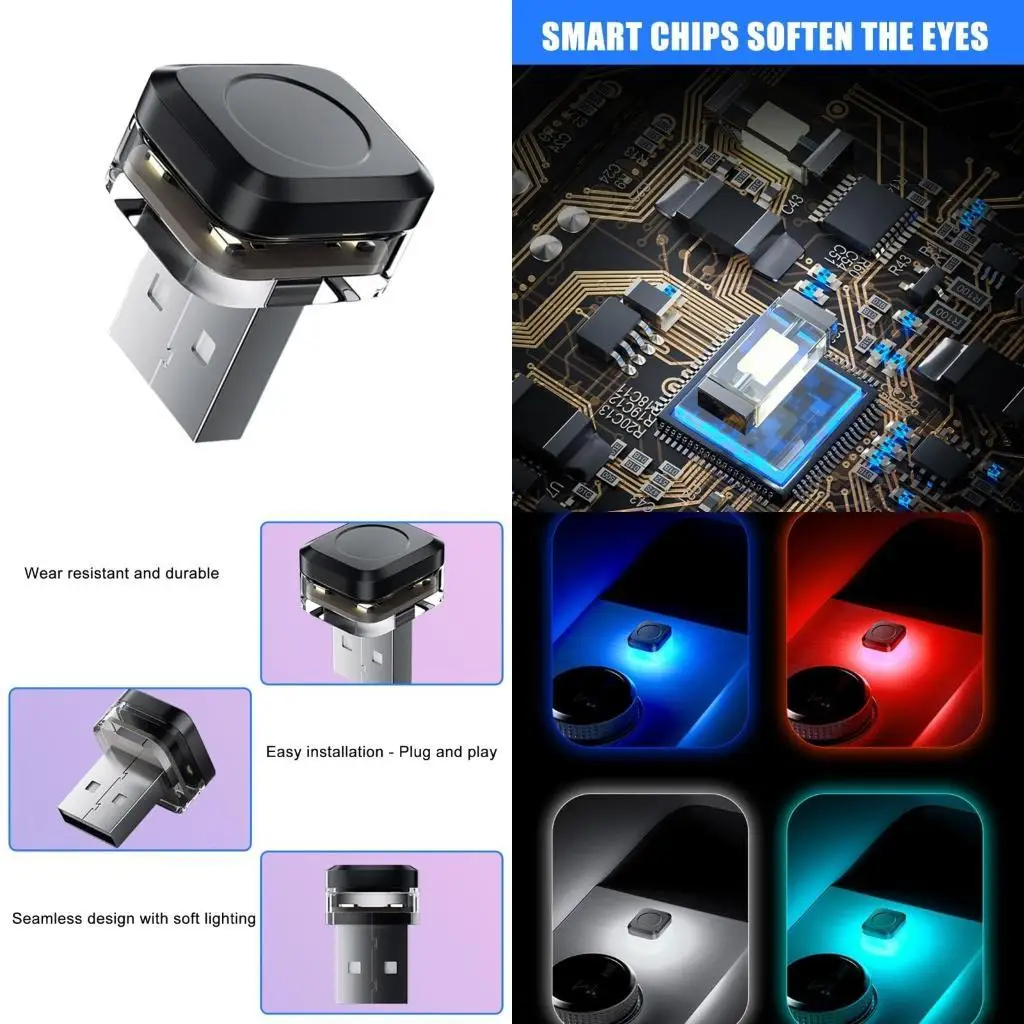 

02DE Mini USB LED Light Car Interior LED Lighting Ambient Lamp LED Light