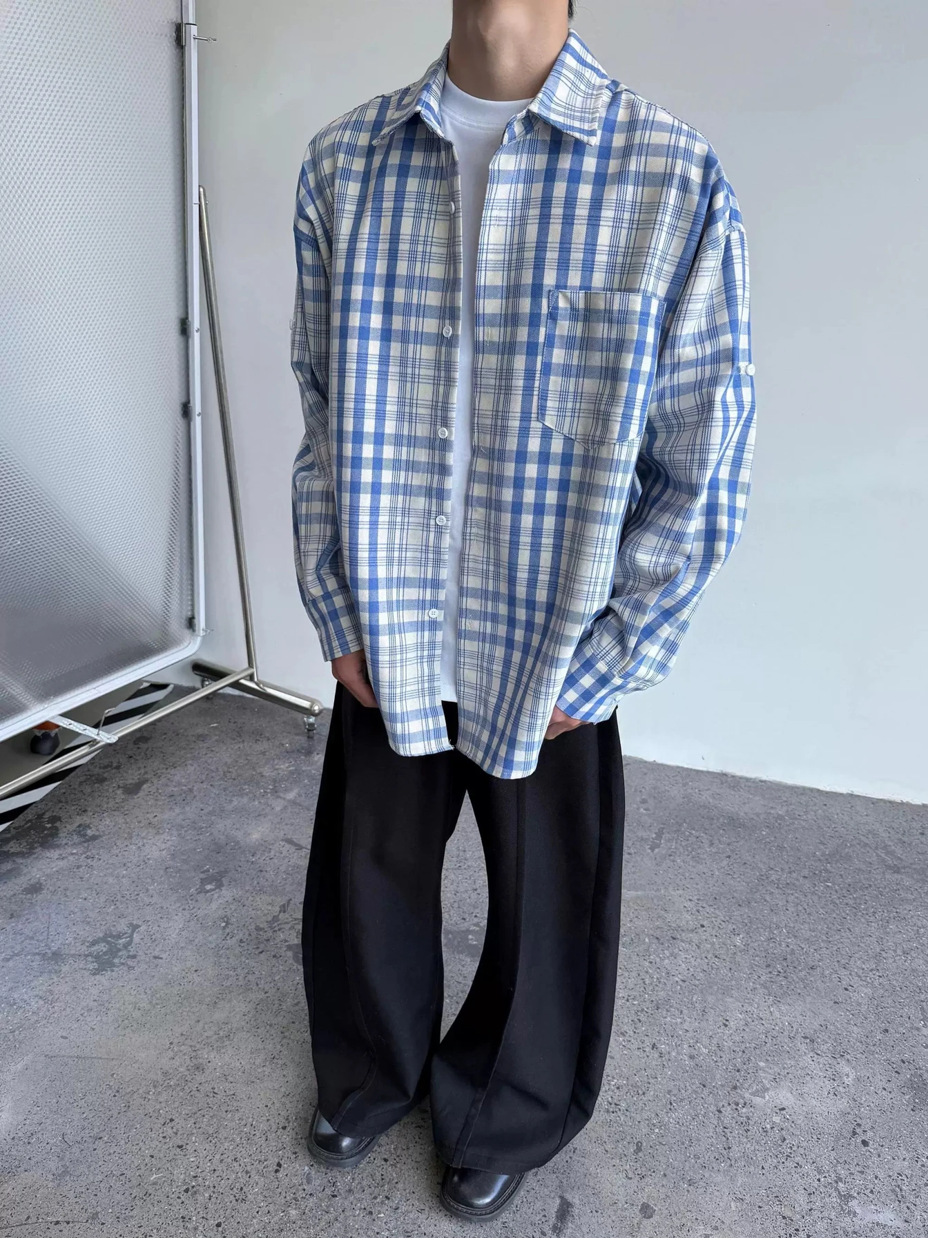

Американский ретро Long Sve irt Свободная повседневная одежда Lazy Plaid Защита от солнца Верхняя одежда для пары irt Молодежный тренд Осенняя одежда...