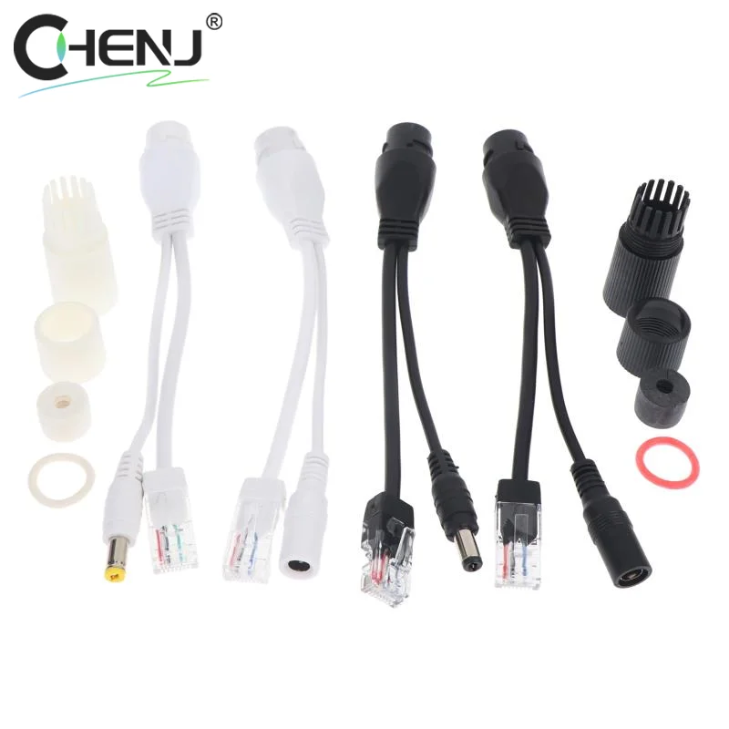 J POE Cable Passive Power Over Ethernet Adapter Cable POE Splitter Injector Power Supply Module 12-48V For IP Camera Cable