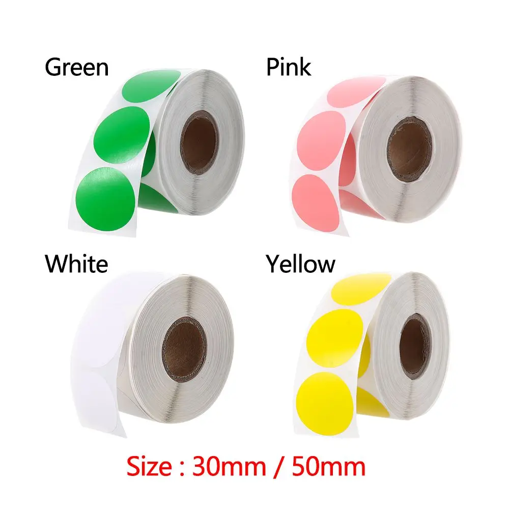 Multicolour Direct Thermal Label for DIY Logo Design Self-Adhesive Circle Thermal Sticker Label Round