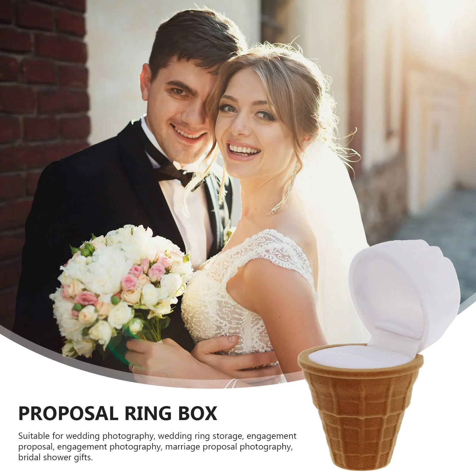 

1Pcs Simulation Ice Cream Ring Box Creative Proposal Jewelry Case Romantic Gift for Her Wedding Valentine Birthday Present