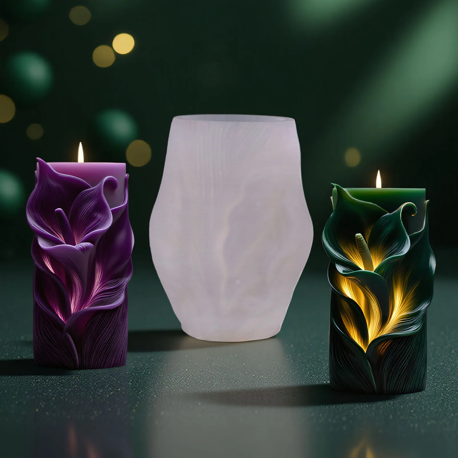 

Calla Lily Shadow Aromatherapy Candle Silicone Mold DIY 3d Flower Calla Lily Embossed Plaster Resin Mold Candle Makinig Kit