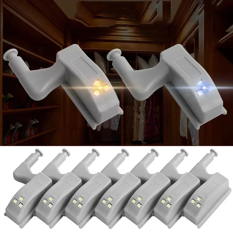 1/20PCS LED Inner Hinge Lamps Universal Wardrobe Cabinet Sensor Night Light Kitchen BedroomCupboard Closet Drawer Night Lamp