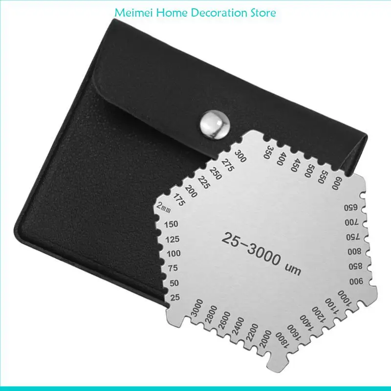 

H7BF High Measure Tool Paint Thickness Gauge Stainless Hexagon Wet Film Comb 25-3000um Measurement Thickness Gauge