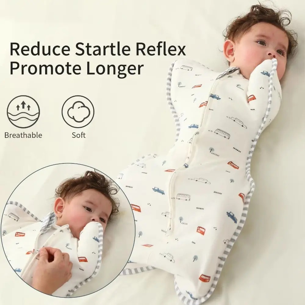 مكافحة ستارتل الطفل كيس النوم لينة الاستسلام نمط الرضع قماط بطانية القفز حقيبة التفاف بطانية الوليد كيس النوم #4