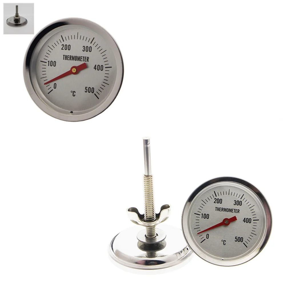 Bimetallic Cooking Thermometer Stainless Steel Probe Diameter 6cm Oven Temp Gauge Stainless Steel Body Bimetallic Sensing Coil