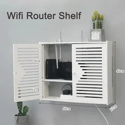 Étagère murale à double couche sans poinçon pour décodeur TV, boîte de rangement pour salon, routeur WiFi sans fil, T1