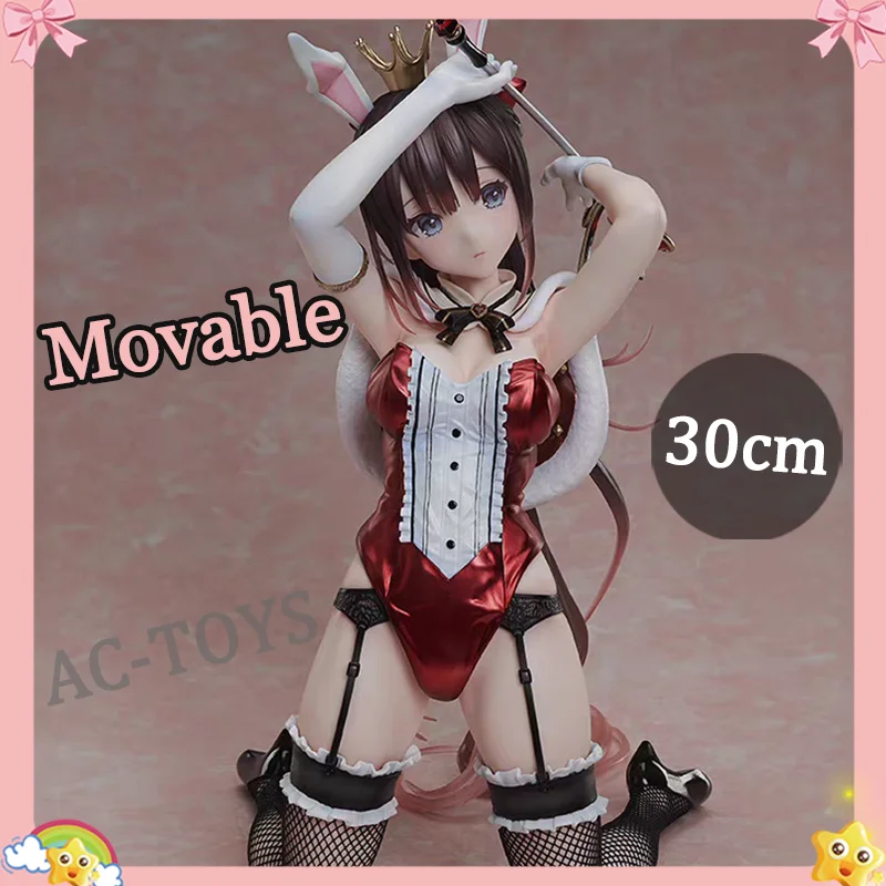 Sera Red Queen – Bunny Girl Figure Statue, Crown & Red Satin Leotard Ver 30cm Sexy Stockings Maid Movable PVC Toy Gift